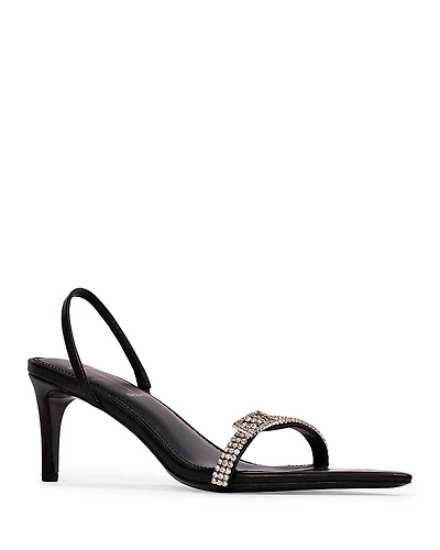 Black Suede Studio Women's Bowie Crystal Embellished Slingback Sandals