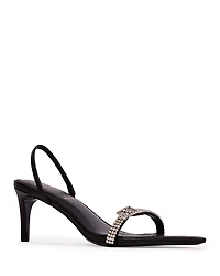 Black Suede Studio Women's Bowie Crystal Embellished Slingback Sandals