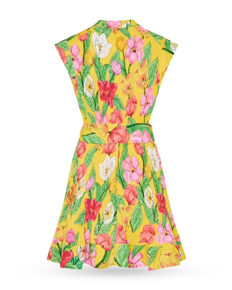 Joan Tulip Rosette Pleated Dress