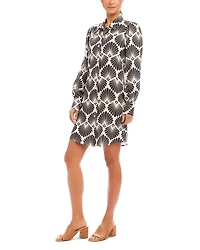 Linen Blouson Sleeve Shirt Dress