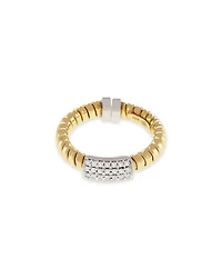 18K Yellow Gold Via Mercanti Tubogas Diamond Pavé Ring