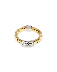 Alberto Milani 18K Yellow Gold Via Mercanti Tubogas Diamond Pave Ring