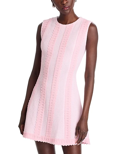 Misook Scalloped Trim Mini Dress