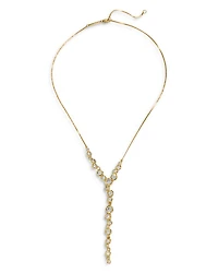 Asterales Cubic Zirconia Lariat Necklace in 14K Gold Plated, 16"-18"