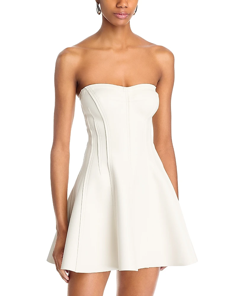 Norma Kamali Grace Faux Leather Mini Dress