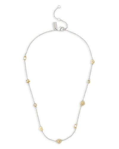 Signature Tea Rose & Heart Strand Necklace, 16"