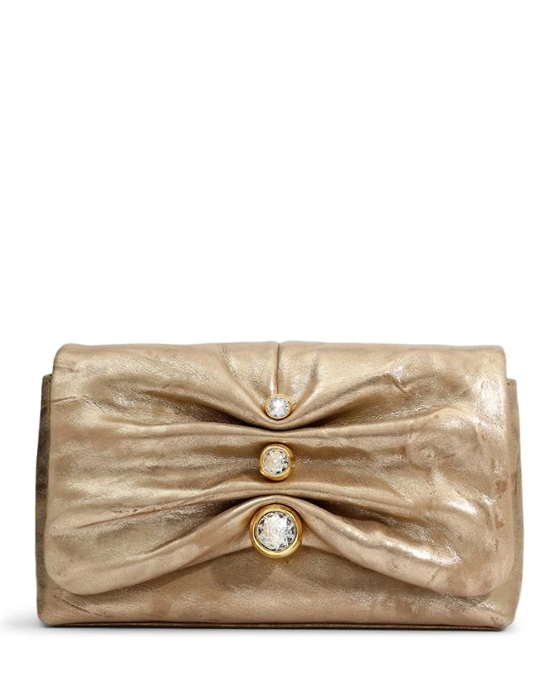 Ruched Crystal Crossbody