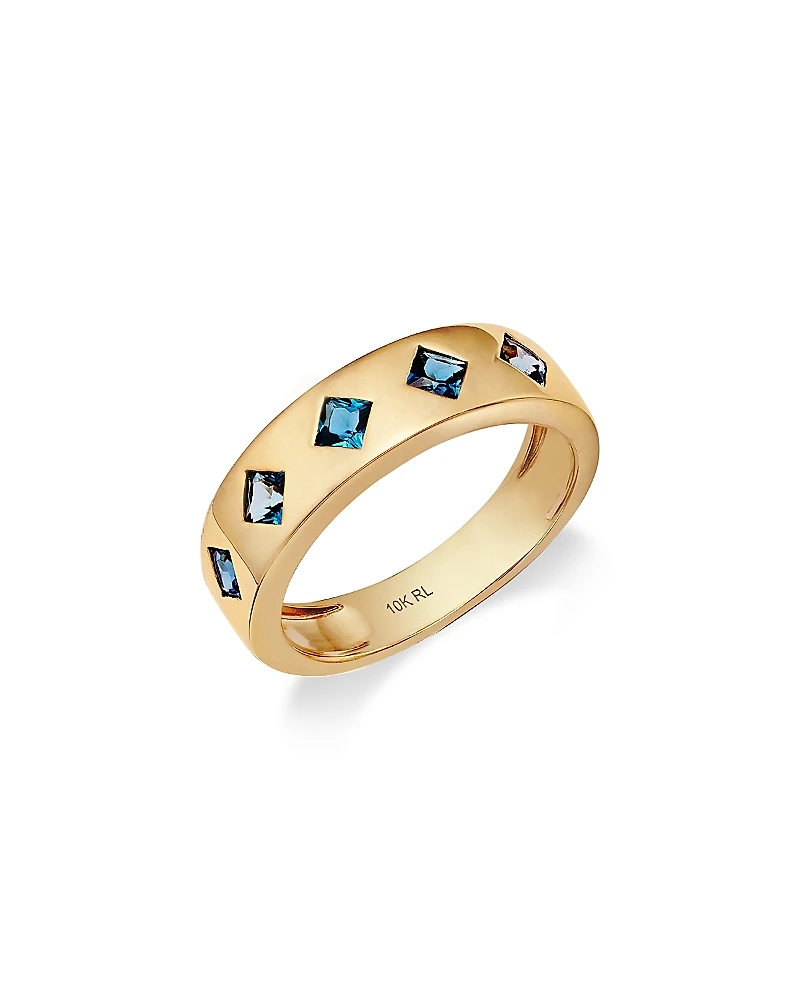 Moon & Meadow 14K Yellow Gold London Blue Topaz Band Ring