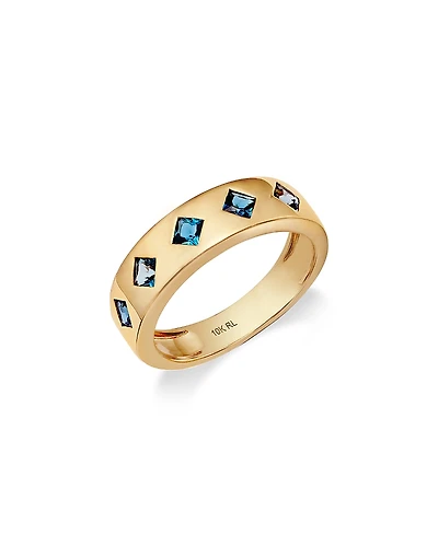 Moon & Meadow 14K Yellow Gold London Blue Topaz Band Ring