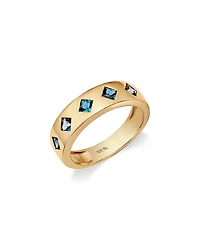 Moon & Meadow 14K Yellow Gold London Blue Topaz Band Ring