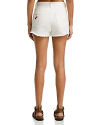 Fruit Embroidered Denim Shorts - Exclusive