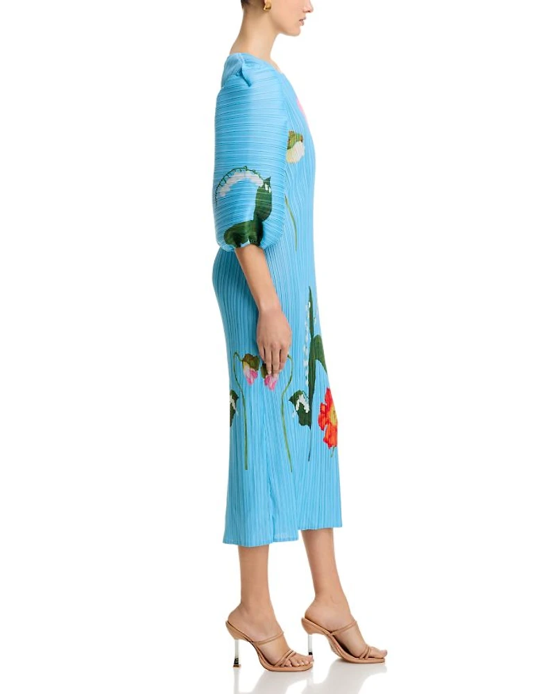Crinkled Puff Sleeve Dress