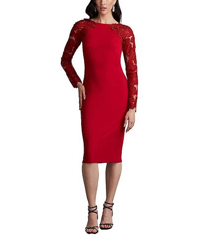 Tadashi Shoji Emille Embroidered Illusion Cocktail Dress