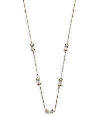18K Gold Plated Cubic Zirconia Baguette Chain Necklace, 16"