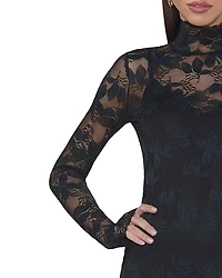 Shailene Leaf Lace Midi Dress