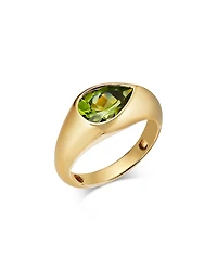 Bloomingdale's Fine Collection Pear Shaped Peridot Bold Gold Ring