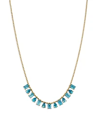 Bloomingdale's Fine Collection Swiss Blue Topaz Mixed Cut Statement Necklace