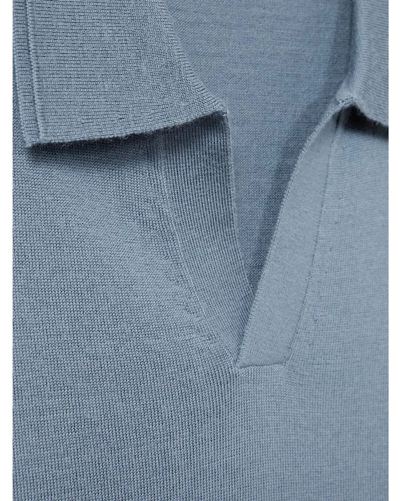 Duchie Regular Fit Open V Neck Polo