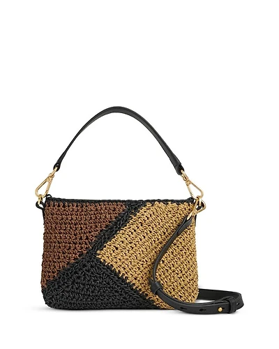 Faith Color Block Raffia Crossbody