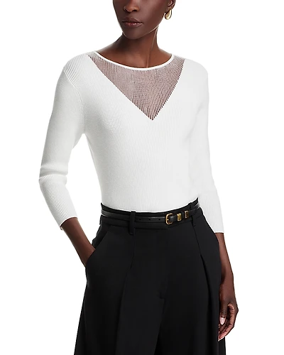 Sioni Mesh Insert Crewneck Sweater