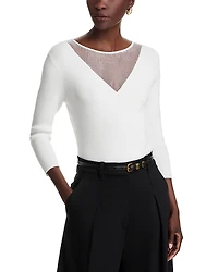 Sioni Mesh Insert Crewneck Sweater