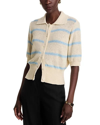 Cherry Stripe Polo Neck Sweater