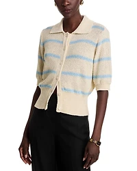 Cherry Stripe Polo Neck Sweater