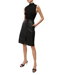 Maxine Leather Midi Skirt