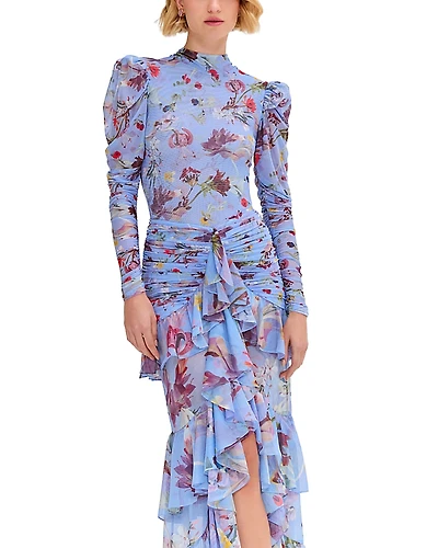 PatBO Lily Flower Mesh Top