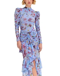 PatBO Lily Flower Mesh Top