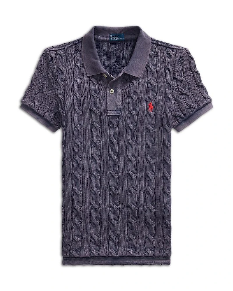 Cable Knit Polo Shirt