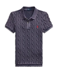 Cable Knit Polo Shirt