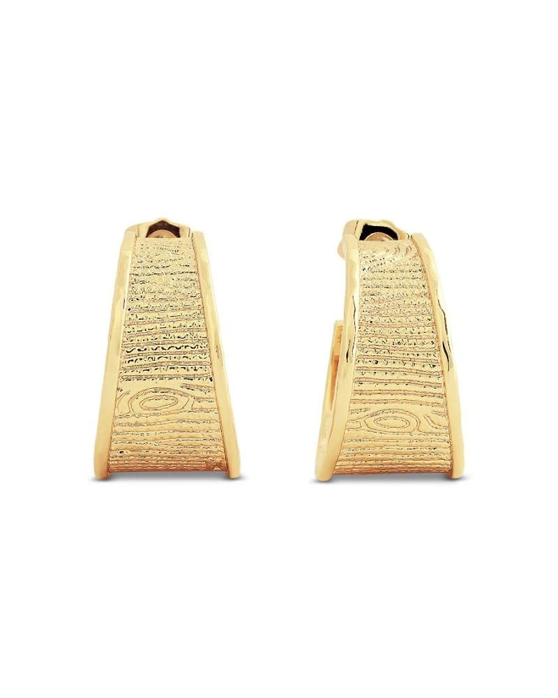 Enchanted Forest Bark Hoop Earrings in 18K Gold Plated