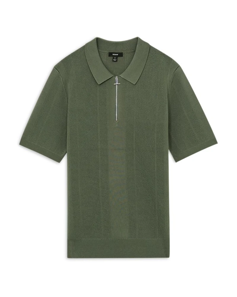 Bart Textured Half Zip Polo Shirt