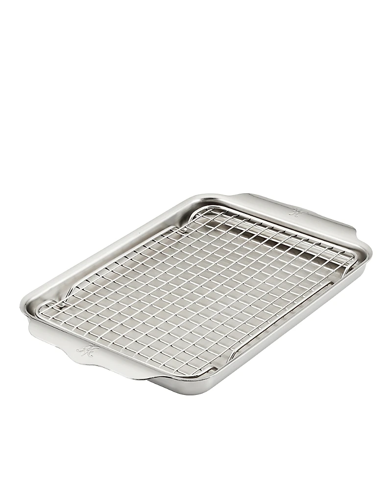 OvenBond 9 x 12 Tri-ply Clad Stainless Steel Quarter Sheet Pan with Rack