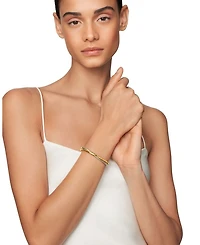 Crossover Two Row Cuff Sterling Silver with 18K Yellow Gold, 5mm