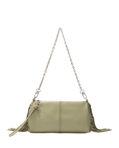 Miss M Fringed Leather Clutch