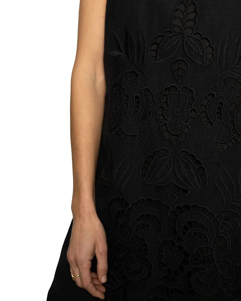 Embroidered Blooms Mini Dress