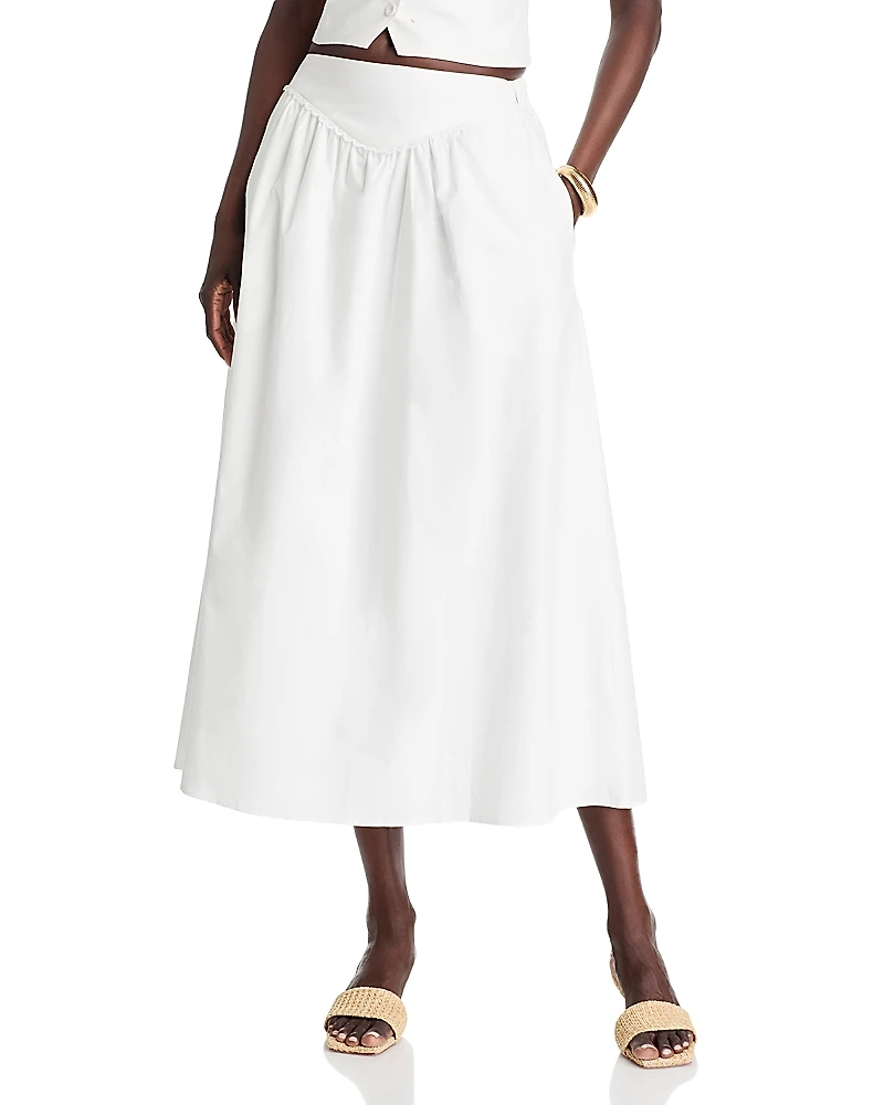 Wayf Claire Drop Waist A Line Skirt