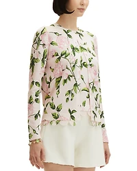 English Rose Print Cardigan