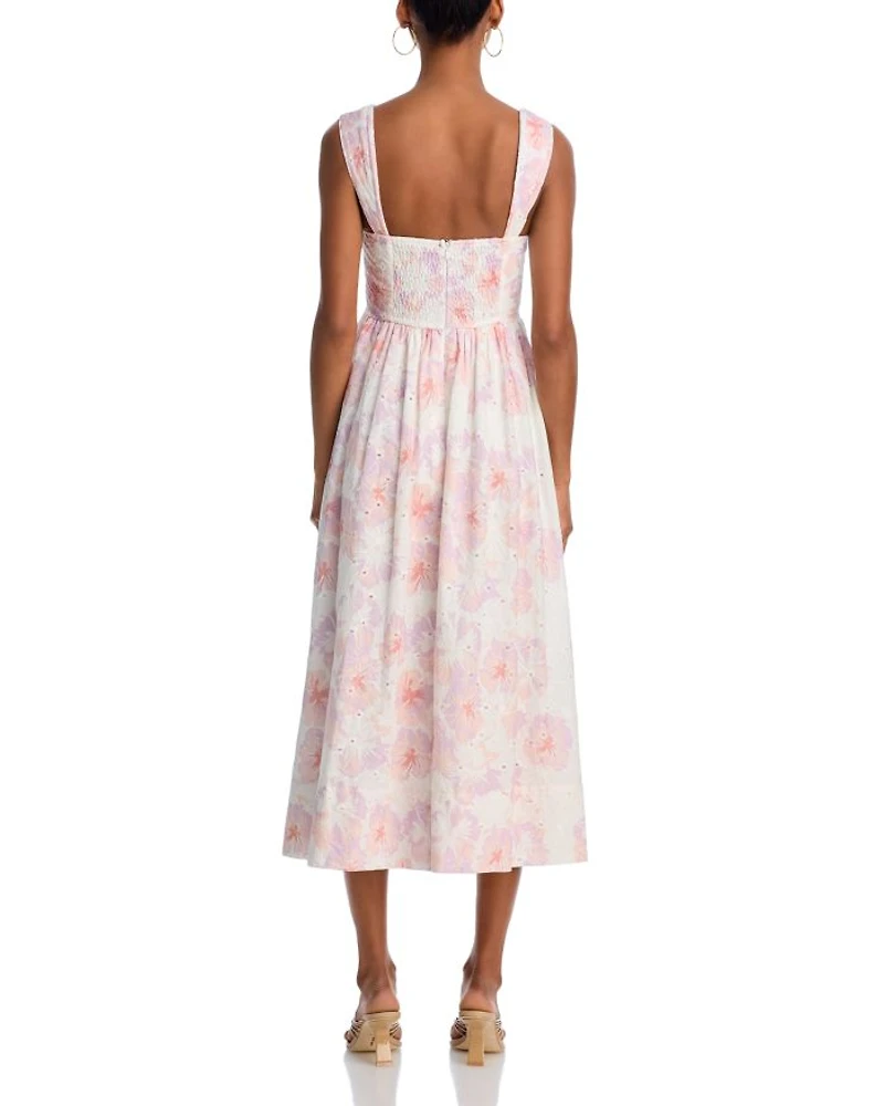 Eyelet Bustier Midi Dress - Exclusive
