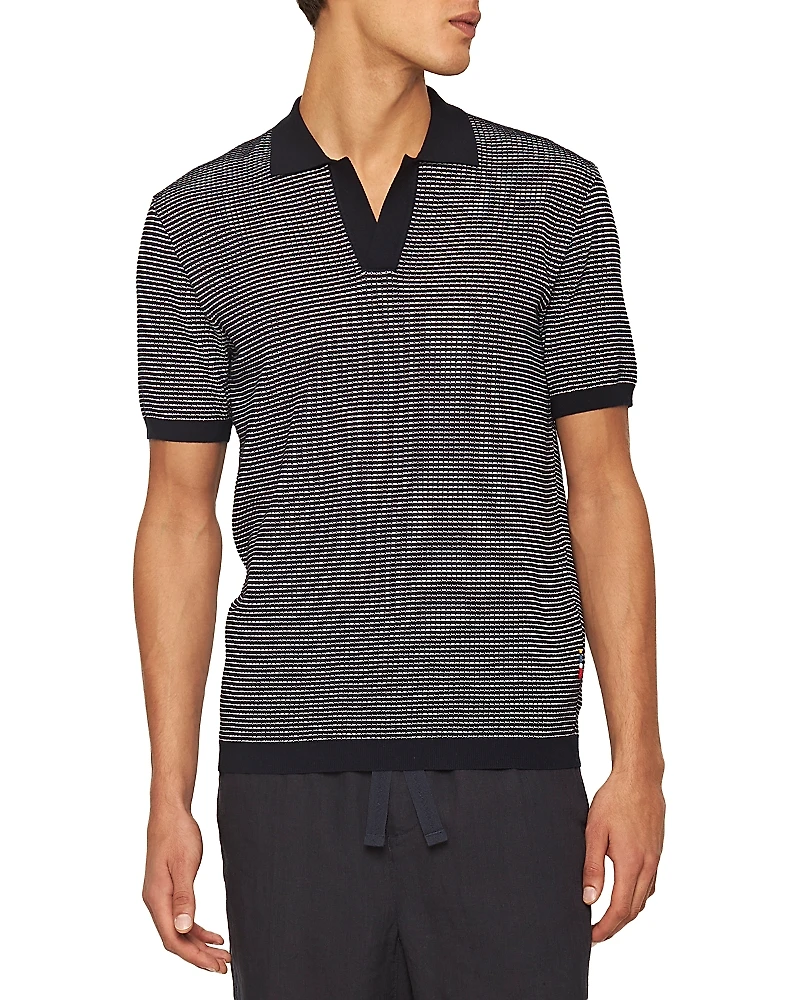 Orlebar Brown Roddy Two Tone Waffle Knit Mesh Classic Fit Polo Shirt
