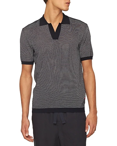Orlebar Brown Roddy Two Tone Waffle Knit Mesh Classic Fit Polo Shirt
