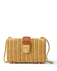 Veronica Beard Lock Box Wicker Clutch Bag