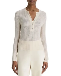 Waffle Knit Henley Sweater