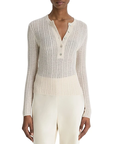 Vince Waffle Knit Henley Sweater