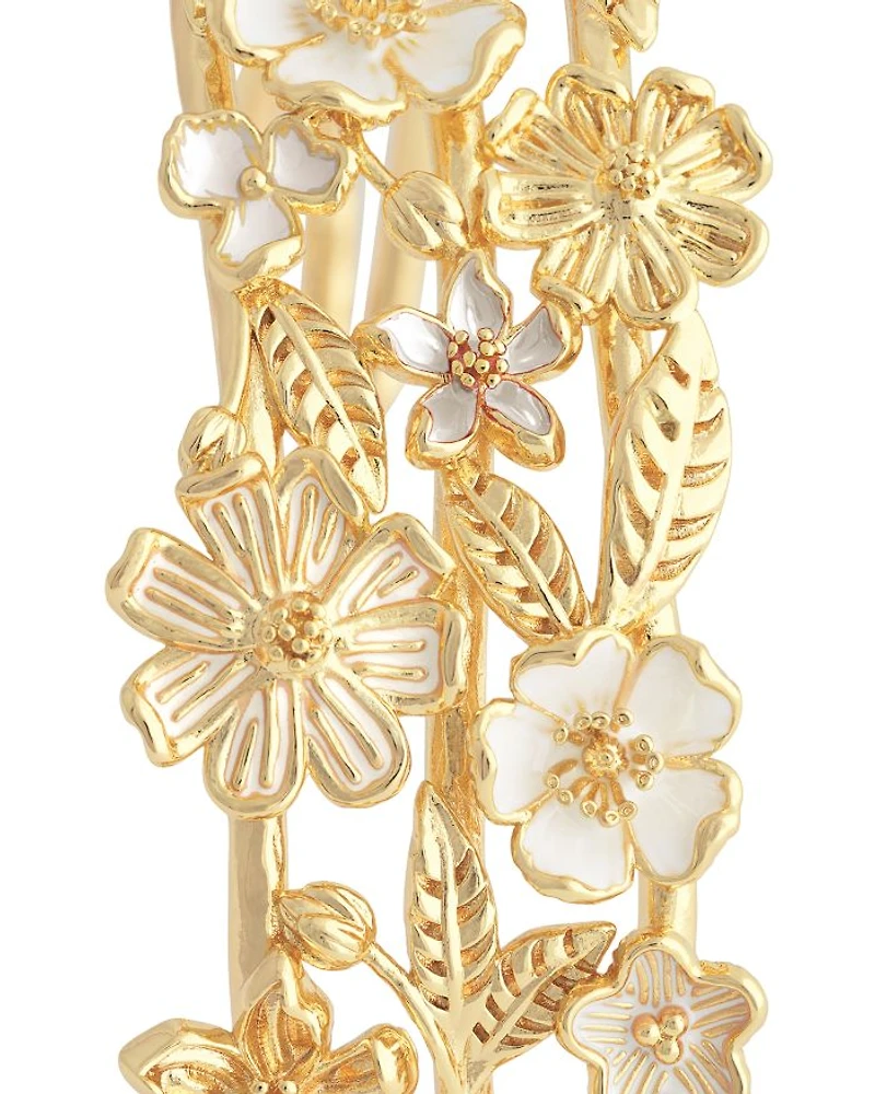 Bloom Triple Row Cuff Bracelet in 18K Gold Plated - Exclusive