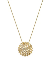 Diamond Filigree Medallion Pendant Necklace in 14K Yellow Gold, 1.0 tcw