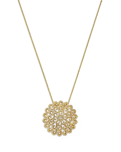 Bloomingdale's Fine Collection Diamond Filigree Medallion Pendant Necklace