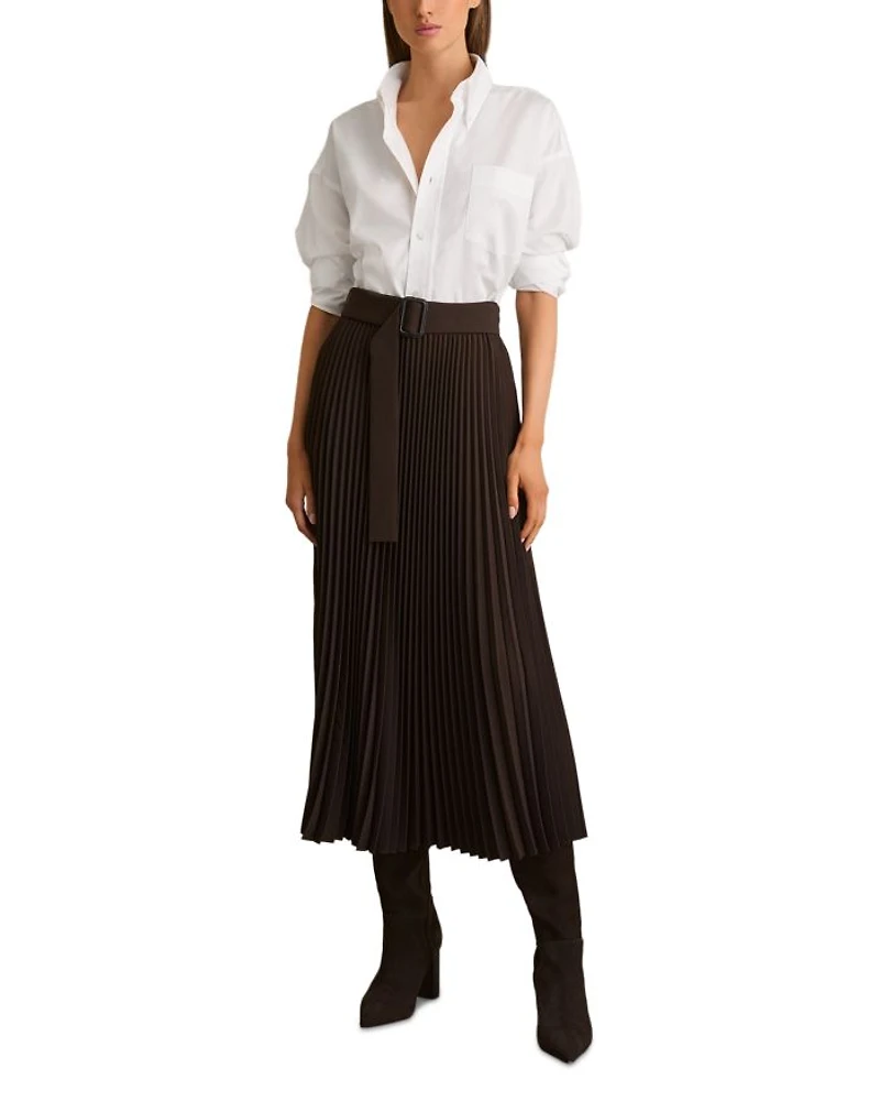 Ava Pleated Midi Skirt